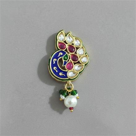 Antique Moti Nose Ring With Gold Plating