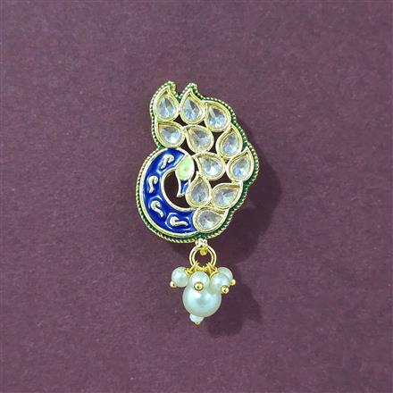Antique Moti Nose Ring With Gold Plating