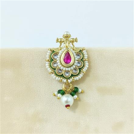 Antique Moti Nose Ring With Gold Plating