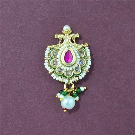 Antique Moti Nose Ring With Gold Plating