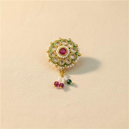 Antique Moti Nose Ring With Gold Plating