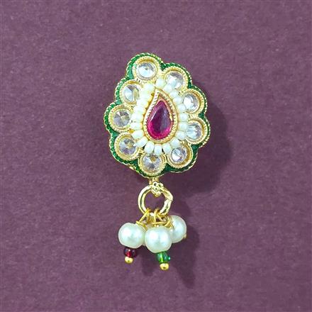 Antique Moti Nose Ring With Gold Plating