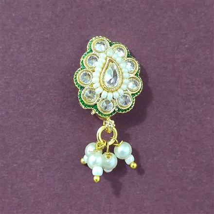 Antique Moti Nose Ring With Gold Plating