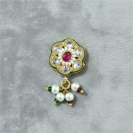 Antique Moti Nose Ring With Gold Plating