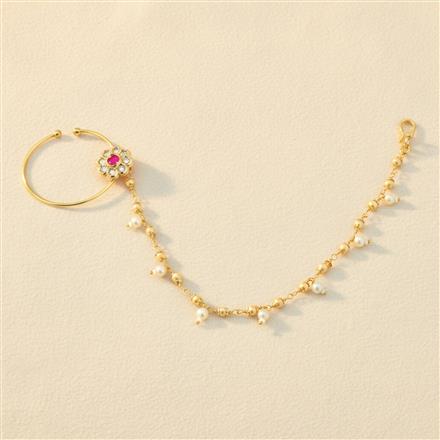 Antique Moti Nose Ring With Gold Plating