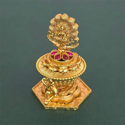 Antique Temple Sindoor Box With Matte Gold Plating
