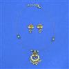 Antique Moti Pendant Set With Matte Gold Plating