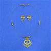 Antique Moti Pendant Set With Matte Gold Plating