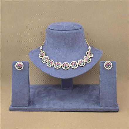 Antique Meenakari Necklace Set With Gold Plating