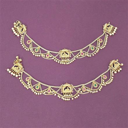 Antique Moti Payal With Gold Plating