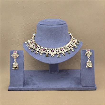 Antique Peacock Necklace Set With Gold Plating