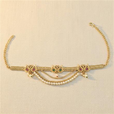 Antique Moti Baju Band With Gold Plating