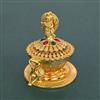 Antique Temple Sindoor Box With Matte Gold Plating