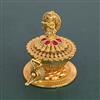 Antique Temple Sindoor Box With Matte Gold Plating