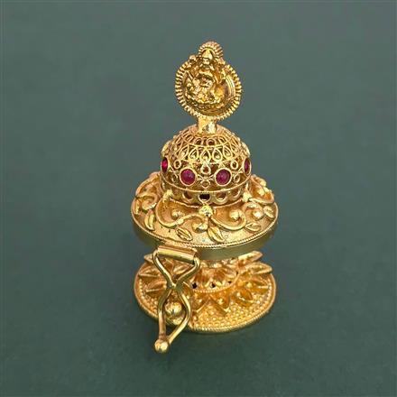 Antique Temple Sindoor Box With Matte Gold Plating