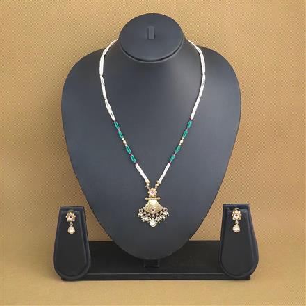 Antique Meenakari Pendant Set With Gold Plating