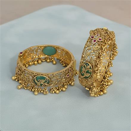 Antique Openable Bangles With Matte Gold Plating