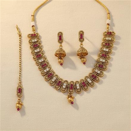Antique Classic Necklace Set With Gold Plating