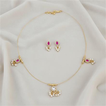 Antique Moti Pendant Set With Gold Plating