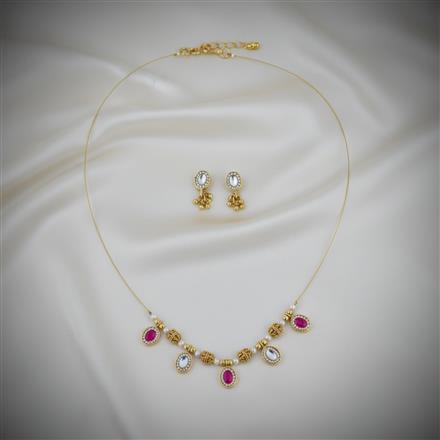 Antique Moti Pendant Set With Gold Plating