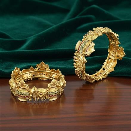 Antique Openable Bangles With Matte Gold Plating