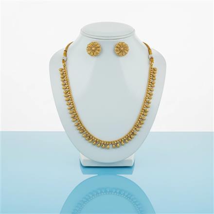 Antique Plain Gold Necklace Set With Gold Plating