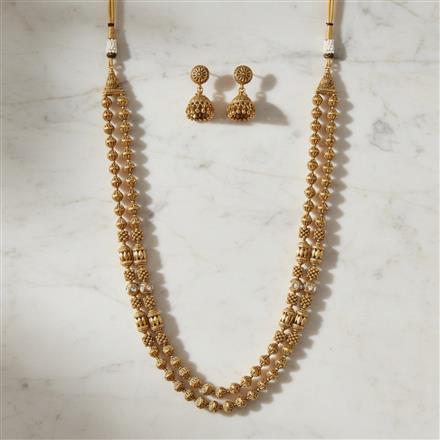 Antique Mala Necklace Set With Gold Plating