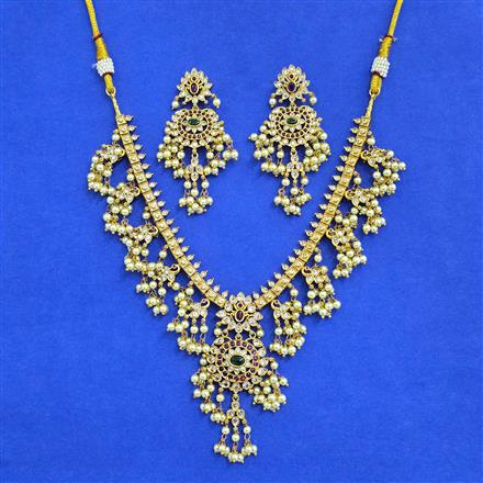 Antique Moti Necklace With Gold Plating