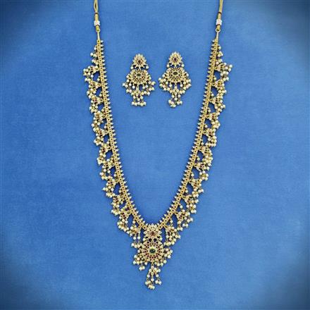 Antique Moti Necklace With Gold Plating