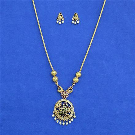 Antique Peacock Pendant Set With Gold Plating