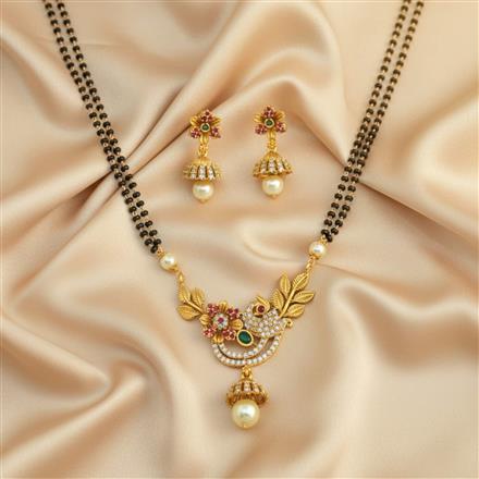 Antique Moti Mangalsutra With Gold Plating