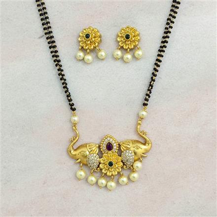 Antique Moti Mangalsutra With Gold Plating
