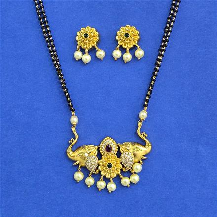 Antique Moti Mangalsutra With Gold Plating