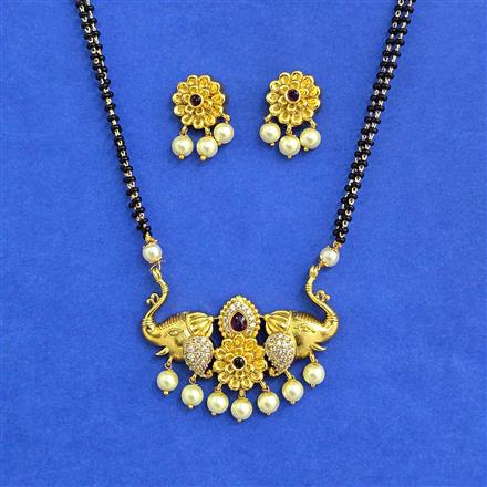 Antique Moti Mangalsutra With Gold Plating