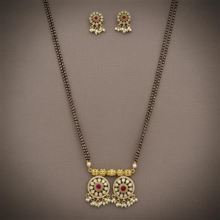 Antique Moti Mangalsutra With Gold Plating