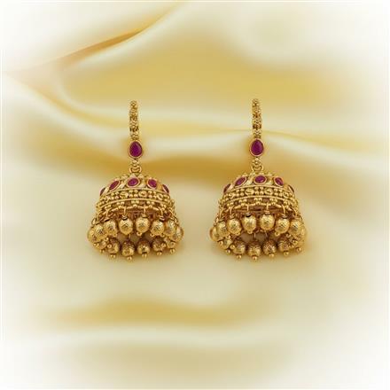 Antique Jhumki With Matte Gold Plating