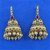 Antique Jhumki With Matte Gold Plating