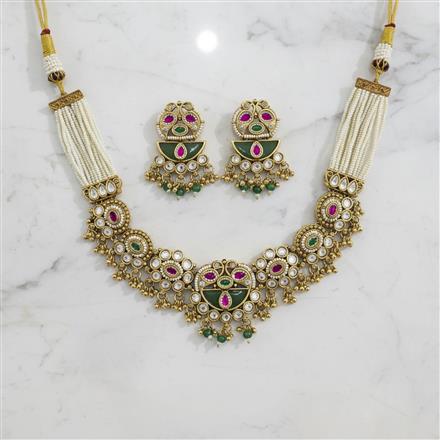 Antique Classic Necklace With Matte Gold Plating