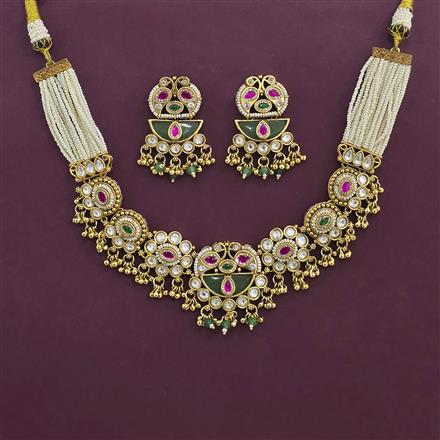 Antique Classic Necklace With Matte Gold Plating