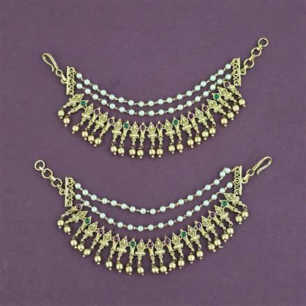 Antique Classic Ear Chain With Matte Gold Plating