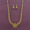 Antique Long Necklace With Matte Gold Plating