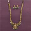 Antique Long Necklace With Matte Gold Plating