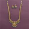 Antique Long Necklace With Matte Gold Plating