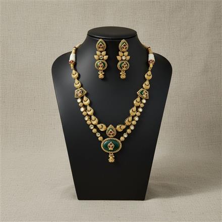 Antique Classic Necklace With Matte Gold Plating