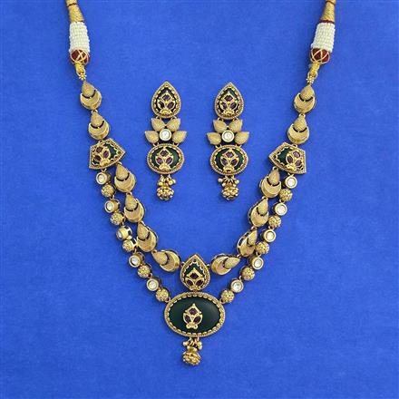 Antique Classic Necklace With Matte Gold Plating