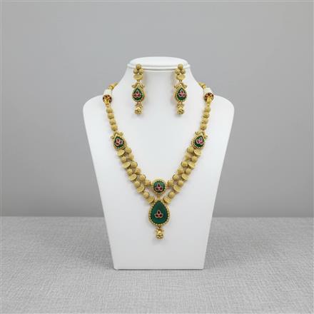 Antique Classic Necklace With Matte Gold Plating