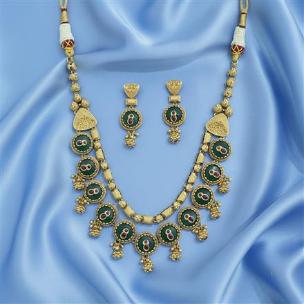 Antique Classic Necklace With Matte Gold Plating