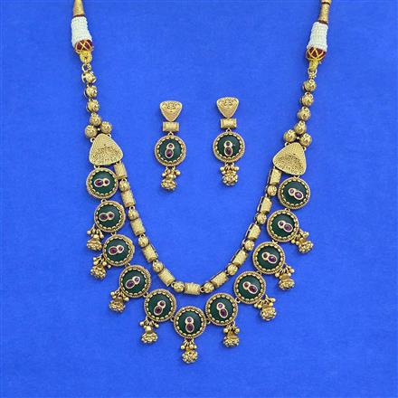 Antique Classic Necklace With Matte Gold Plating