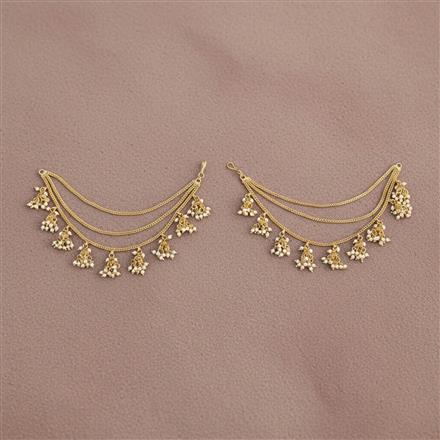 Antique Moti Ear Chain With Gold Plating