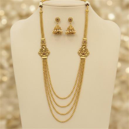 Antique Temple Necklace With Matte Gold Plating
